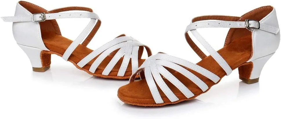 Sandals Women 2025 Fashion Latin Dance Shoes Ballroom Mid Heel Dance Shoes Strappy Wedding Bridesmaid Shoes
