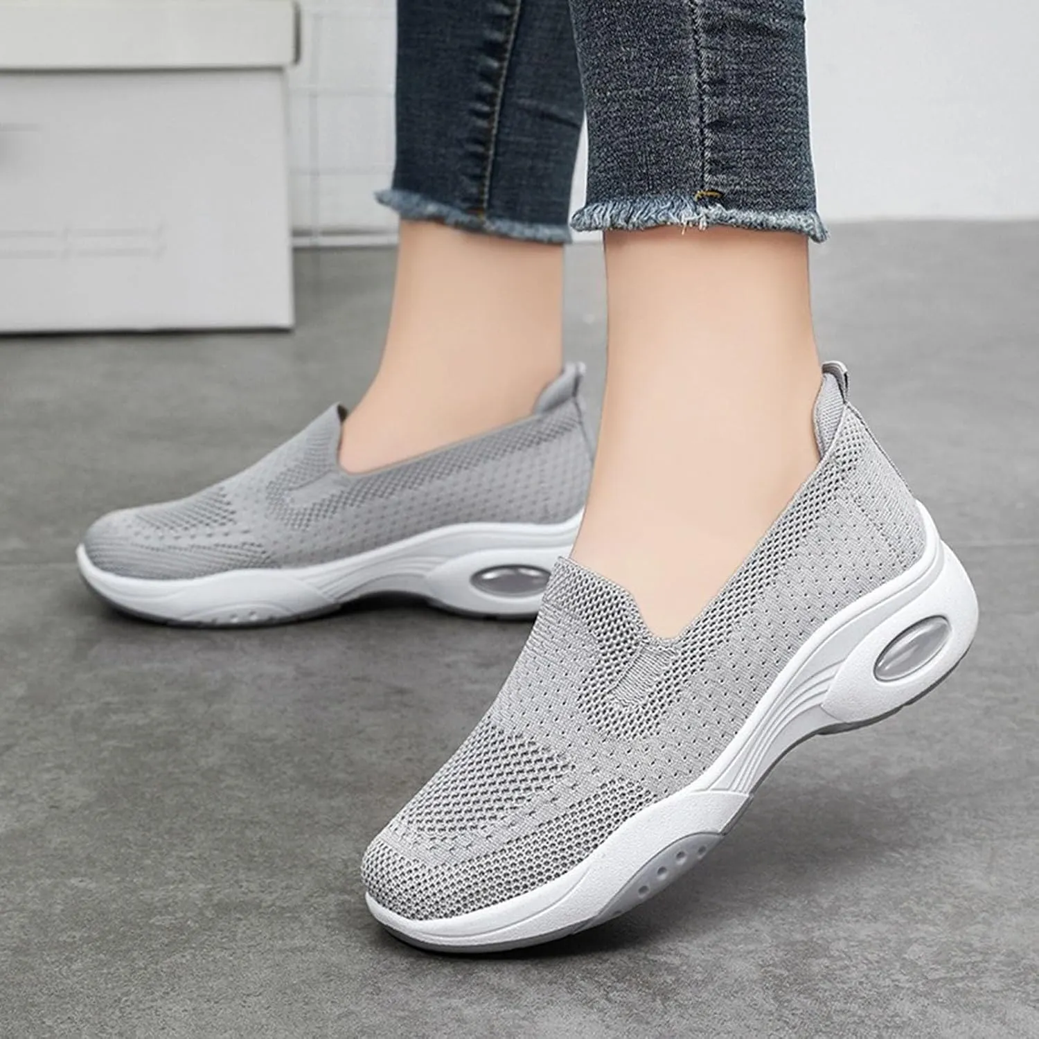 Slip On Sneakers Women Running Shoes Lightweight Tennis Shoes Non Slip Workout Shoes Breathable Walking Womens Sneakers