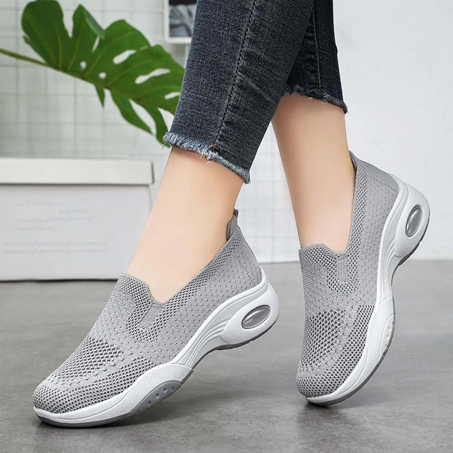 Slip On Sneakers Women Running Shoes Lightweight Tennis Shoes Non Slip Workout Shoes Breathable Walking Womens Sneakers