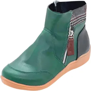 Snow Boots for Women Waterproof Leather Winter Boots Non Slip Fur Lined Booties Lightweight Slip on Ankle Boots Outdoor Sneakers Winter Shoes