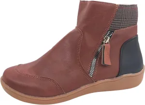 Snow Boots for Women Waterproof Leather Winter Boots Non Slip Fur Lined Booties Lightweight Slip on Ankle Boots Outdoor Sneakers Winter Shoes
