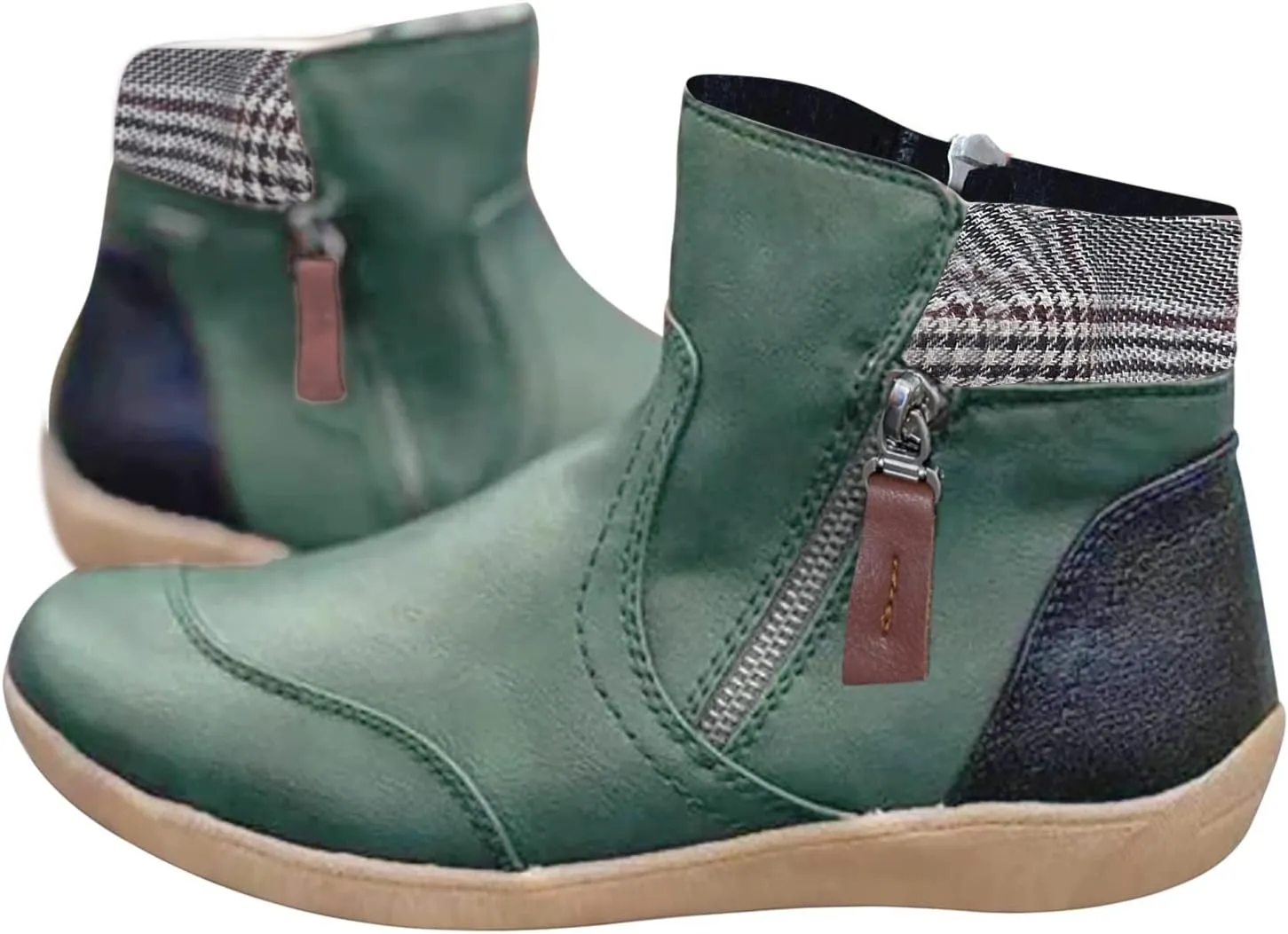 Snow Boots for Women Waterproof Leather Winter Boots Non Slip Fur Lined Booties Lightweight Slip on Ankle Boots Outdoor Sneakers Winter Shoes