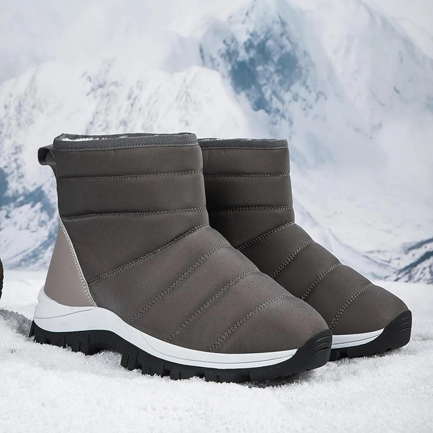Snow Boots for Women Waterproof Winter Boots Non Slip Fuzzy Fur Booties Casual Slip on Ankle Boots Outdoor Sneakers Winter Shoes