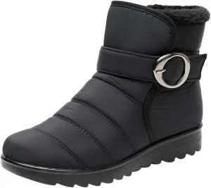 Snow Boots for Women Waterproof Winter Boots Non Slip Warm Fur Booties Lightweight Slip on Ankle Boots Outdoor Sneakers Winter Shoes