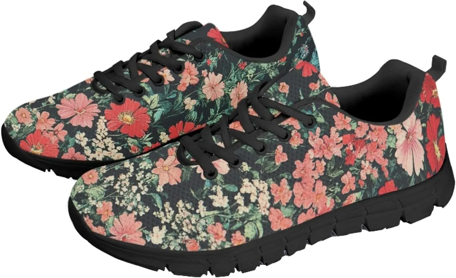 Sports Trainer Running Shoes for Women Teens Causal Travel Sneaker Outdoor Walking Low Heel Lace up Breathable Flexible