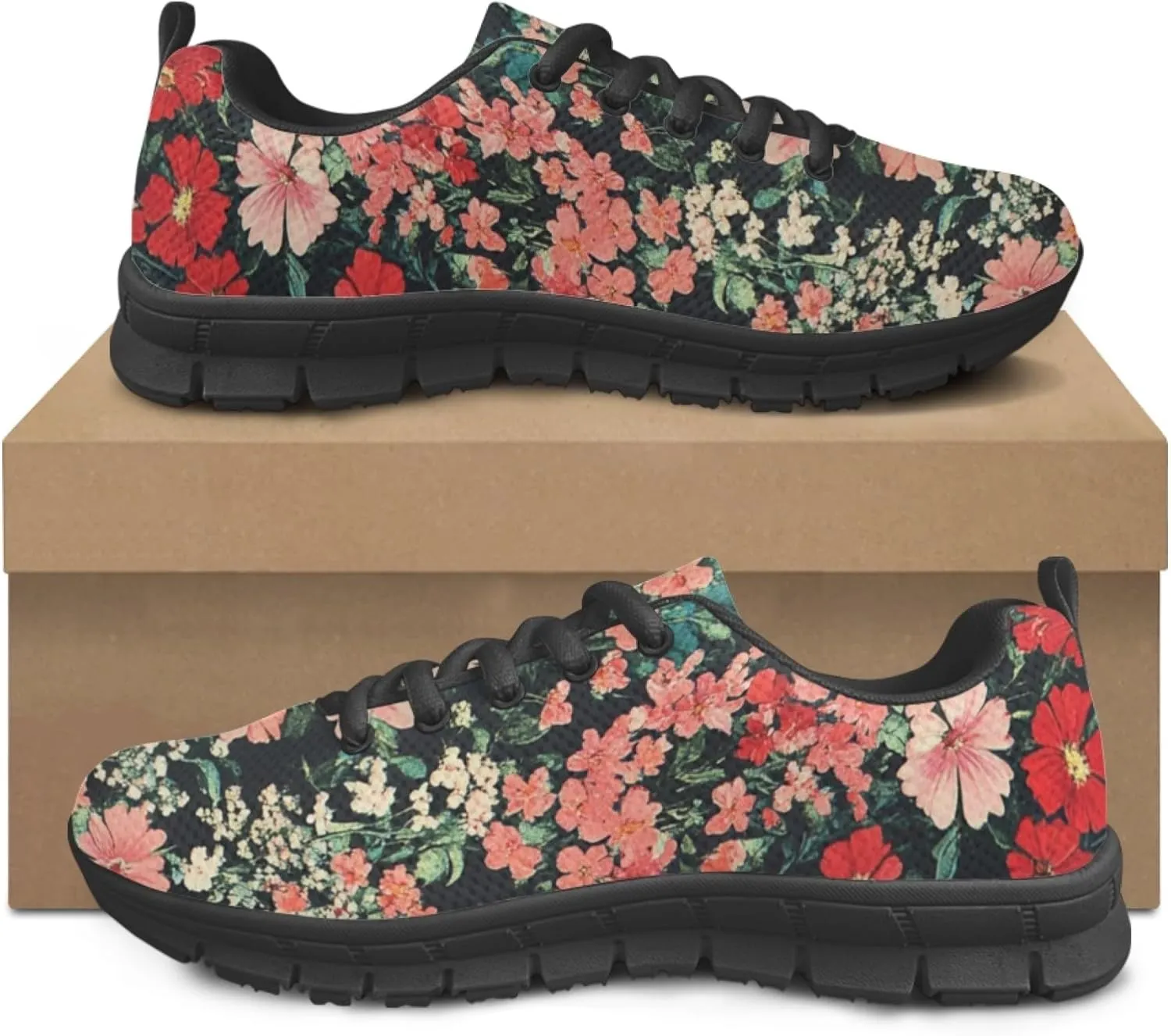Sports Trainer Running Shoes for Women Teens Causal Travel Sneaker Outdoor Walking Low Heel Lace up Breathable Flexible
