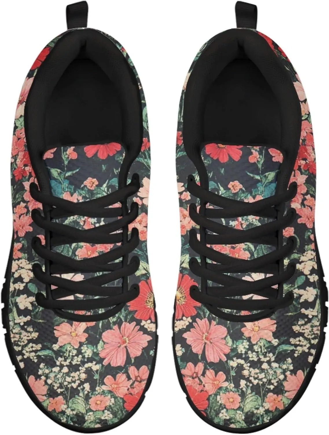 Sports Trainer Running Shoes for Women Teens Causal Travel Sneaker Outdoor Walking Low Heel Lace up Breathable Flexible