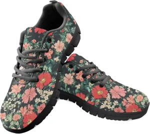 Sports Trainer Running Shoes for Women Teens Causal Travel Sneaker Outdoor Walking Low Heel Lace up Breathable Flexible