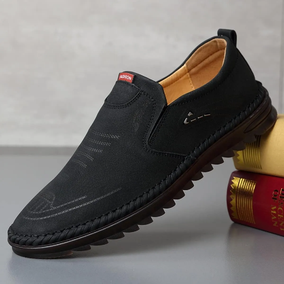 TangDao Mens Loafers, Leather Slip On Moccasins Penny Loafers, Breathable Driving Walking Lightweight Casual Shoes