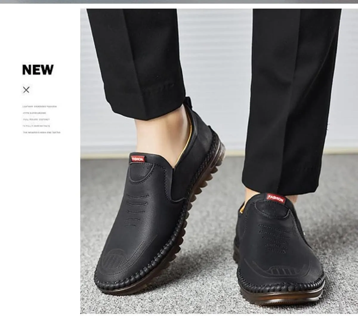 TangDao Mens Loafers, Leather Slip On Moccasins Penny Loafers, Breathable Driving Walking Lightweight Casual Shoes