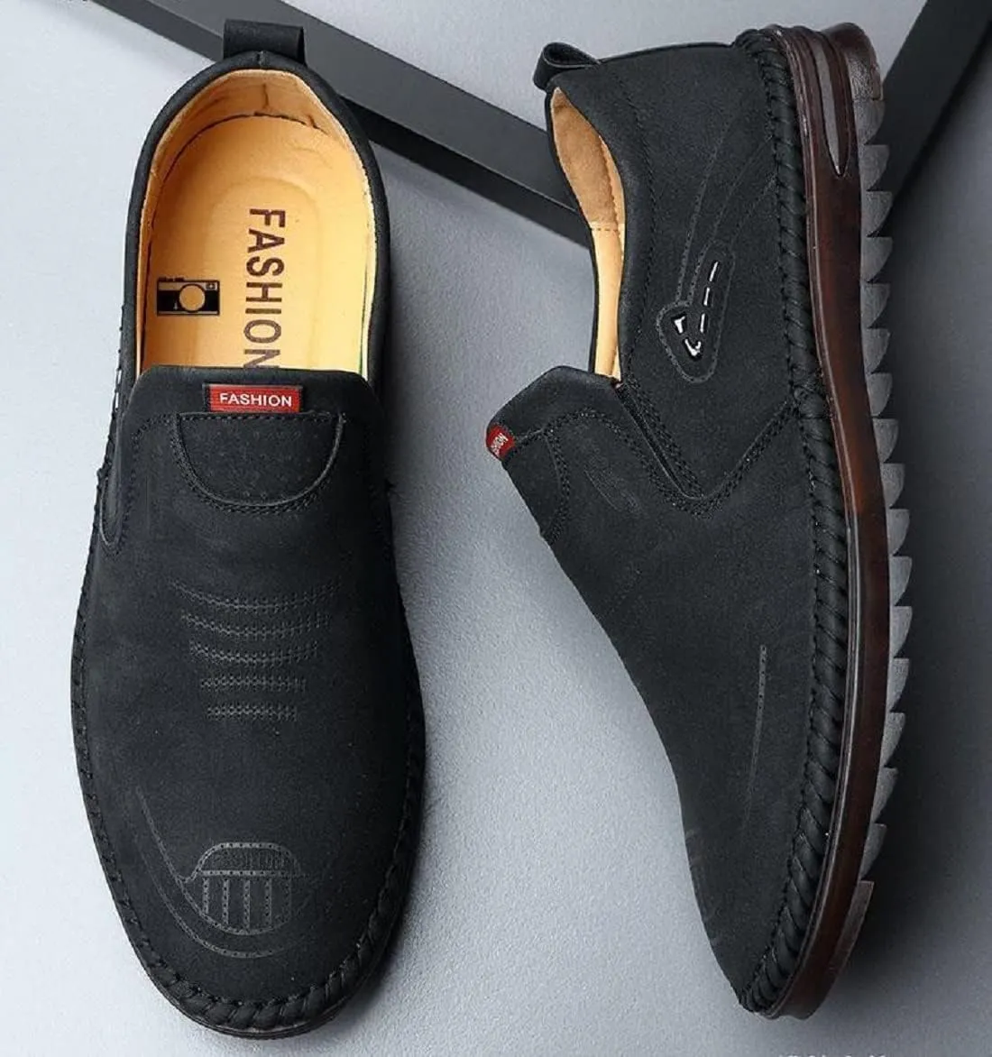 TangDao Mens Loafers, Leather Slip On Moccasins Penny Loafers, Breathable Driving Walking Lightweight Casual Shoes