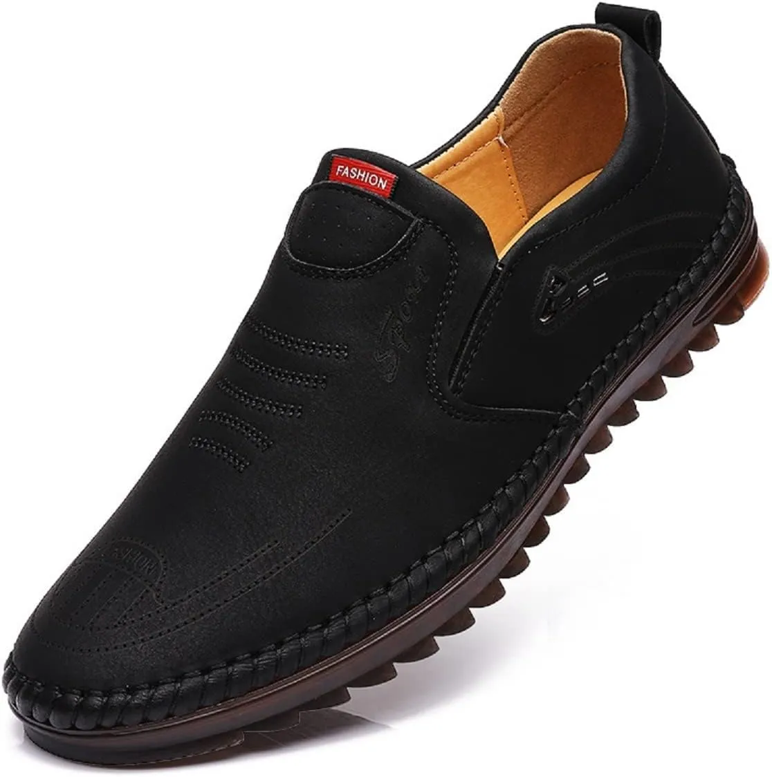 TangDao Mens Loafers, Leather Slip On Moccasins Penny Loafers, Breathable Driving Walking Lightweight Casual Shoes