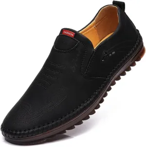 TangDao Mens Loafers, Leather Slip On Moccasins Penny Loafers, Breathable Driving Walking Lightweight Casual Shoes