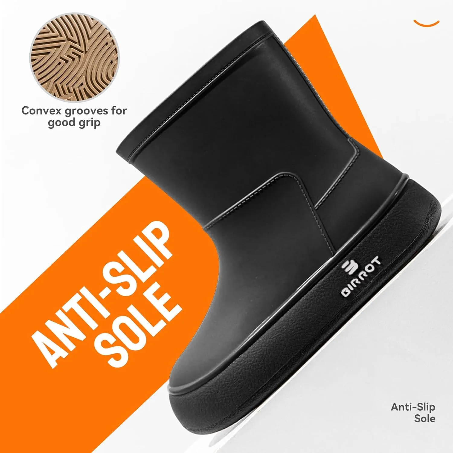Tmore Womens Rain Boots Waterproof Rubber Boots Fashion Mid Calf Garden Shoes Slip on Rainboots with Comfort Insoles Lightweight Outdoor Work Boots