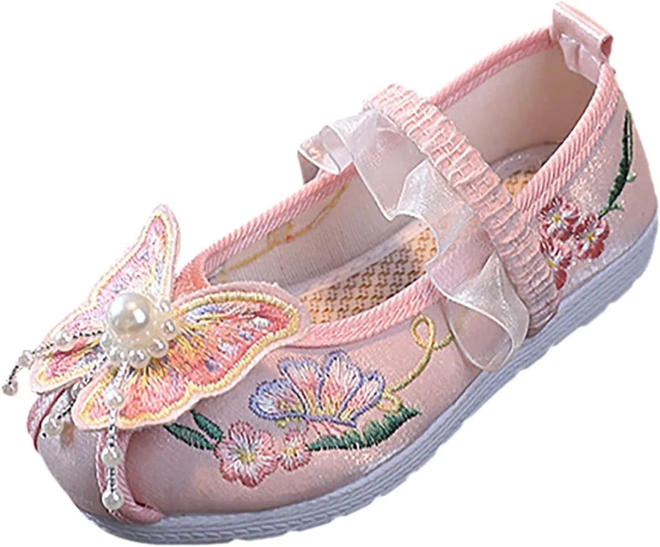 Toddler Girls Sneakers Girls Flat Bottomed Embroidered Sandals Fashionable Antique Costume Children No Heels Sport Shoes