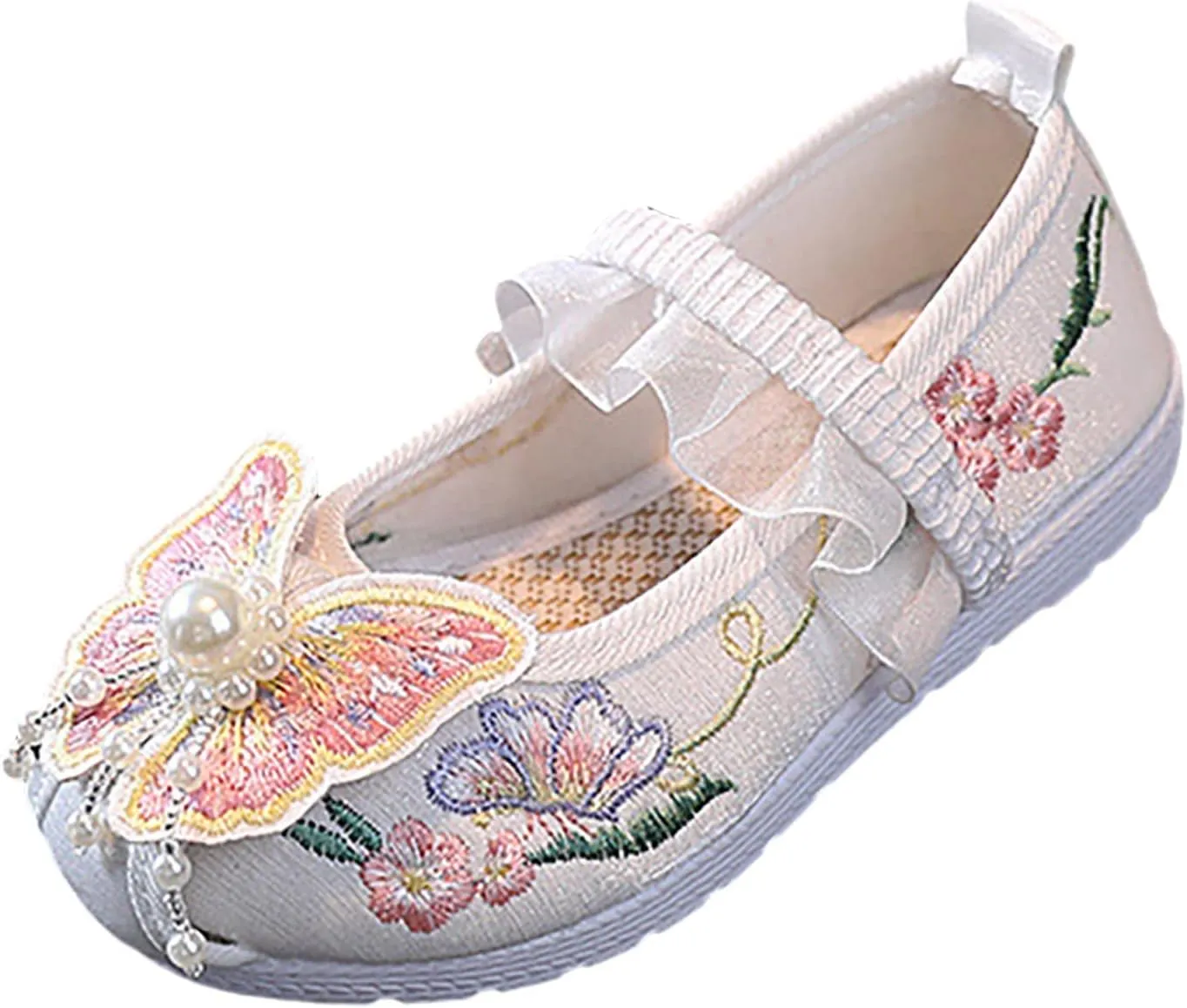 Toddler Girls Sneakers Girls Flat Bottomed Embroidered Sandals Fashionable Antique Costume Children No Heels Sport Shoes