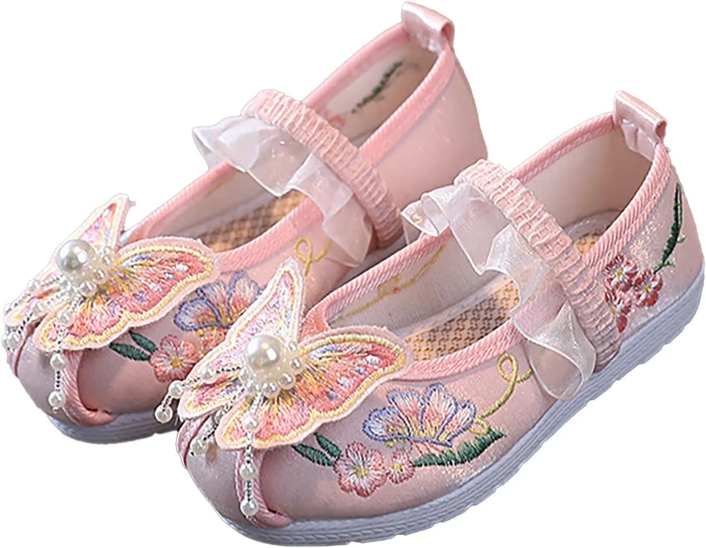 Toddler Girls Sneakers Girls Flat Bottomed Embroidered Sandals Fashionable Antique Costume Children No Heels Sport Shoes