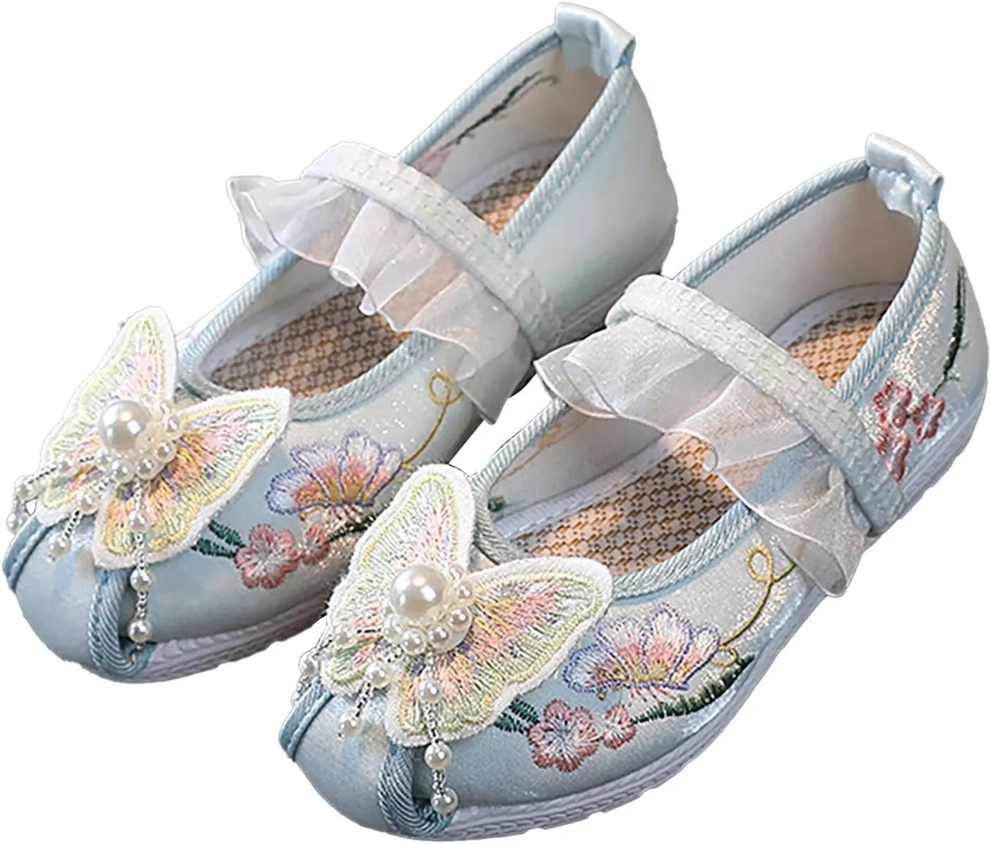 Toddler Girls Sneakers Girls Flat Bottomed Embroidered Sandals Fashionable Antique Costume Children No Heels Sport Shoes