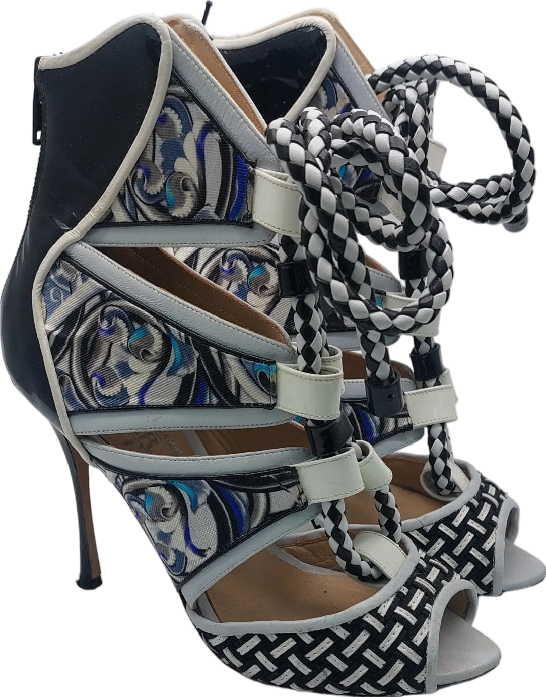 Vero Cuoio Black Monotone Heeled Sandals UK 2 EU 35 