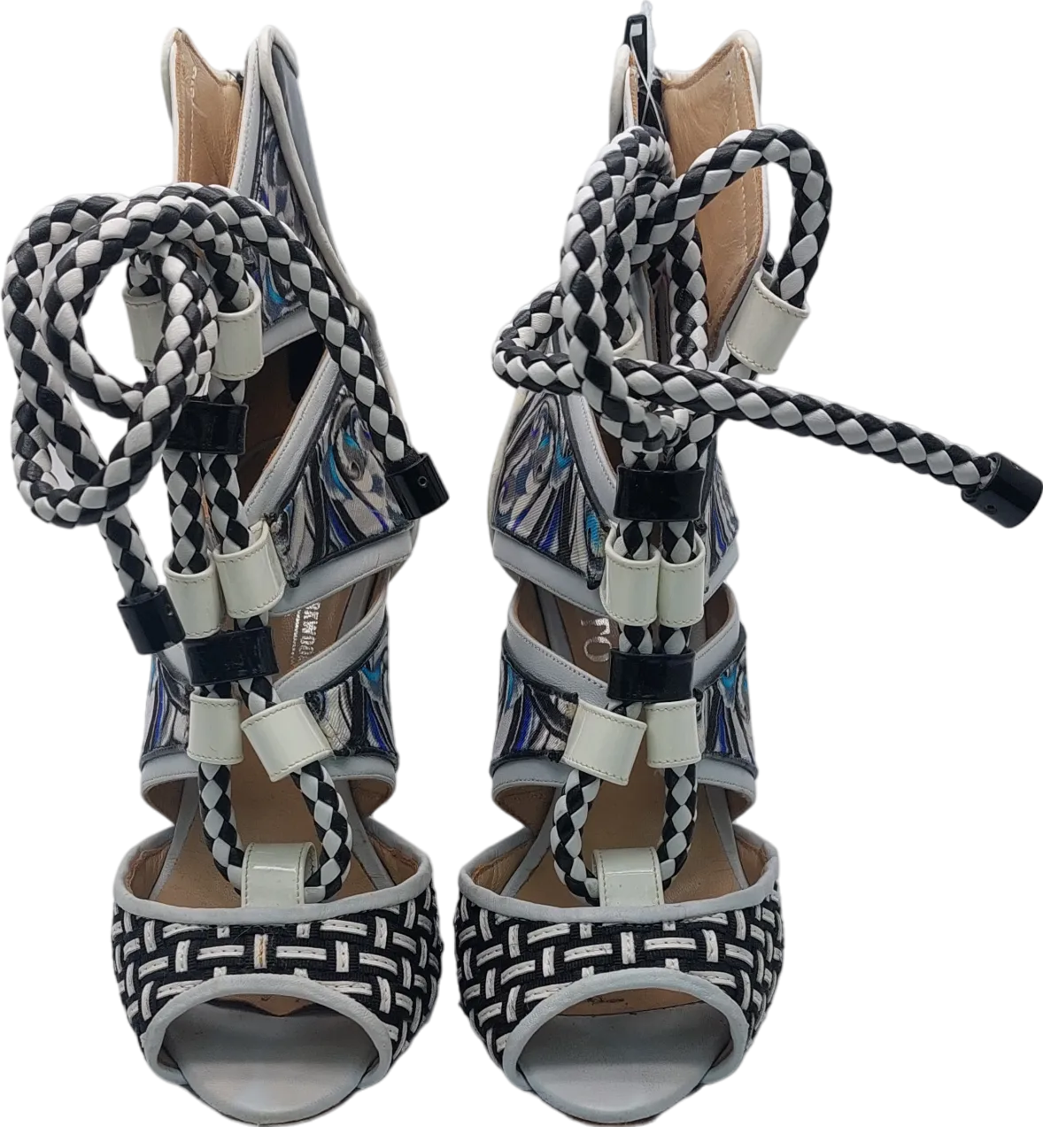 Vero Cuoio Black Monotone Heeled Sandals UK 2 EU 35 