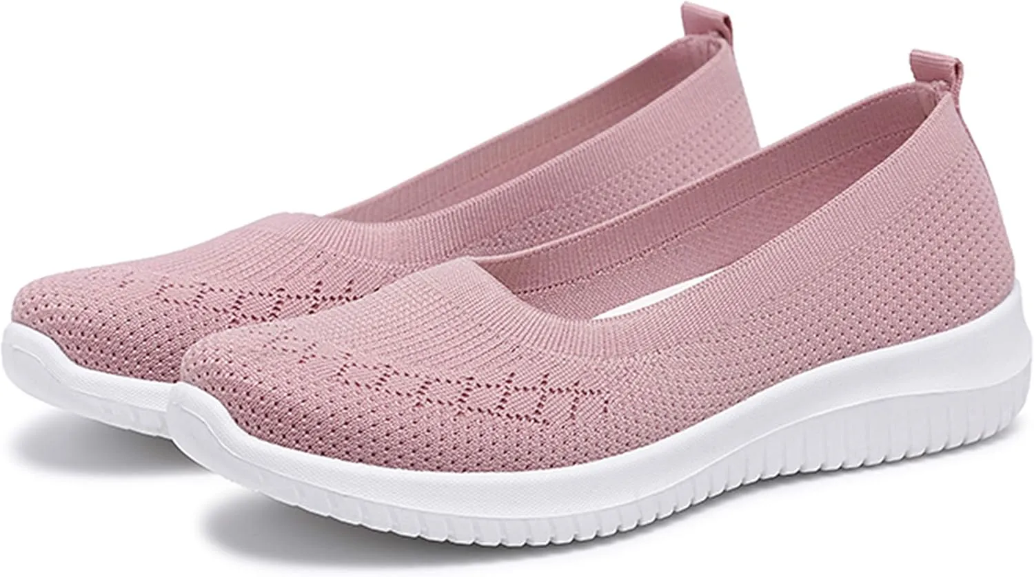 WILLFUN Womens Breathable Walking Shoes-Slip On Mesh Knitted Flats Soft Gym Sneakers Flexible Lightweight Casual Easy Shoes