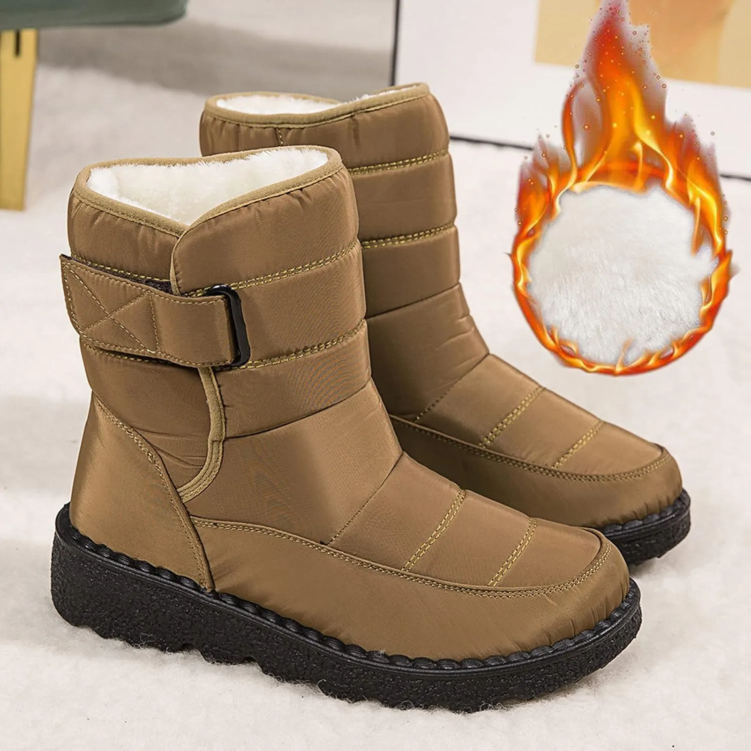 Winter Boots for Teens Waterproof Snow Boots Platform Short Rain Boots Comfortable Lightweight Hiking Boot Work Boots for Men