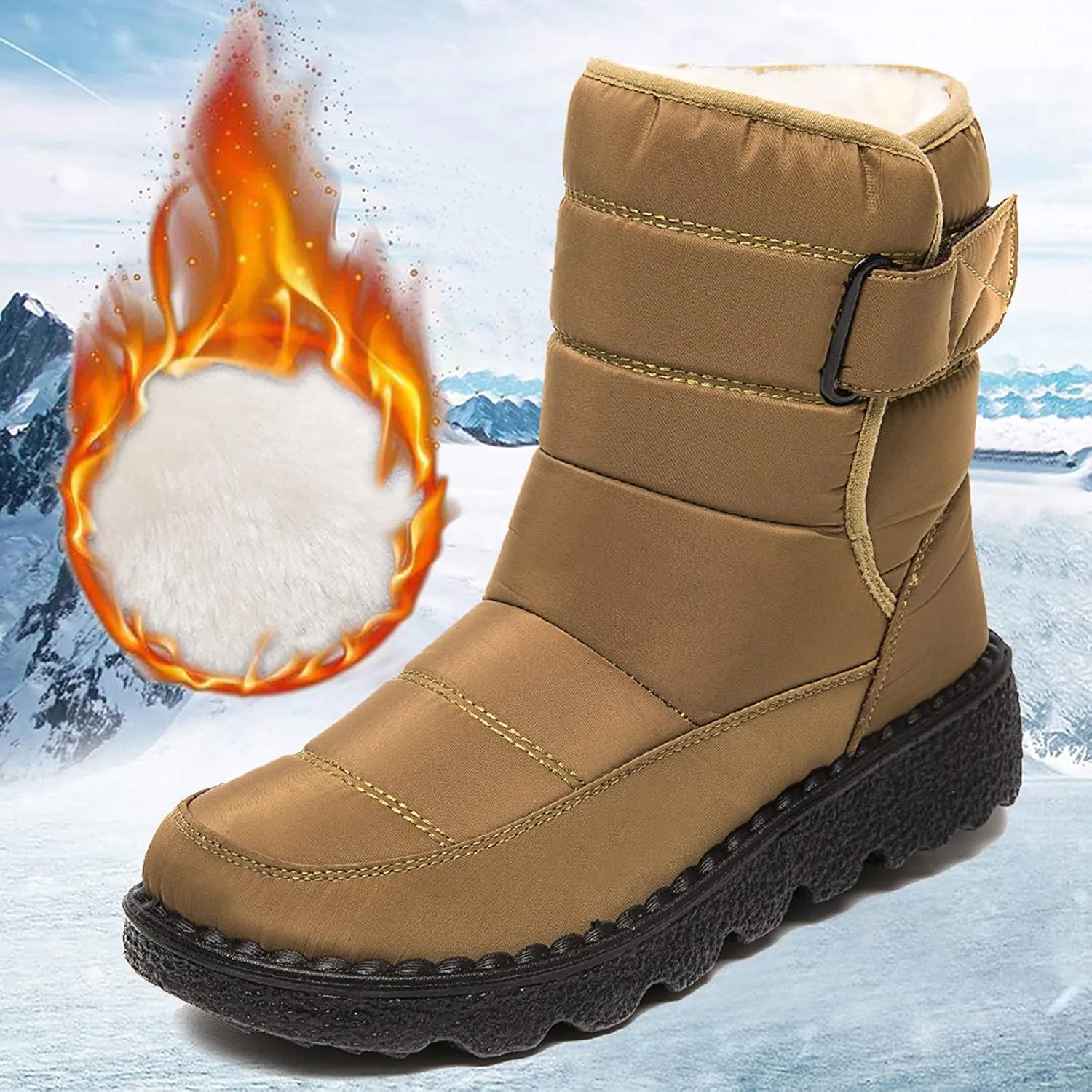 Winter Boots for Teens Waterproof Snow Boots Platform Short Rain Boots Comfortable Lightweight Hiking Boot Work Boots for Men