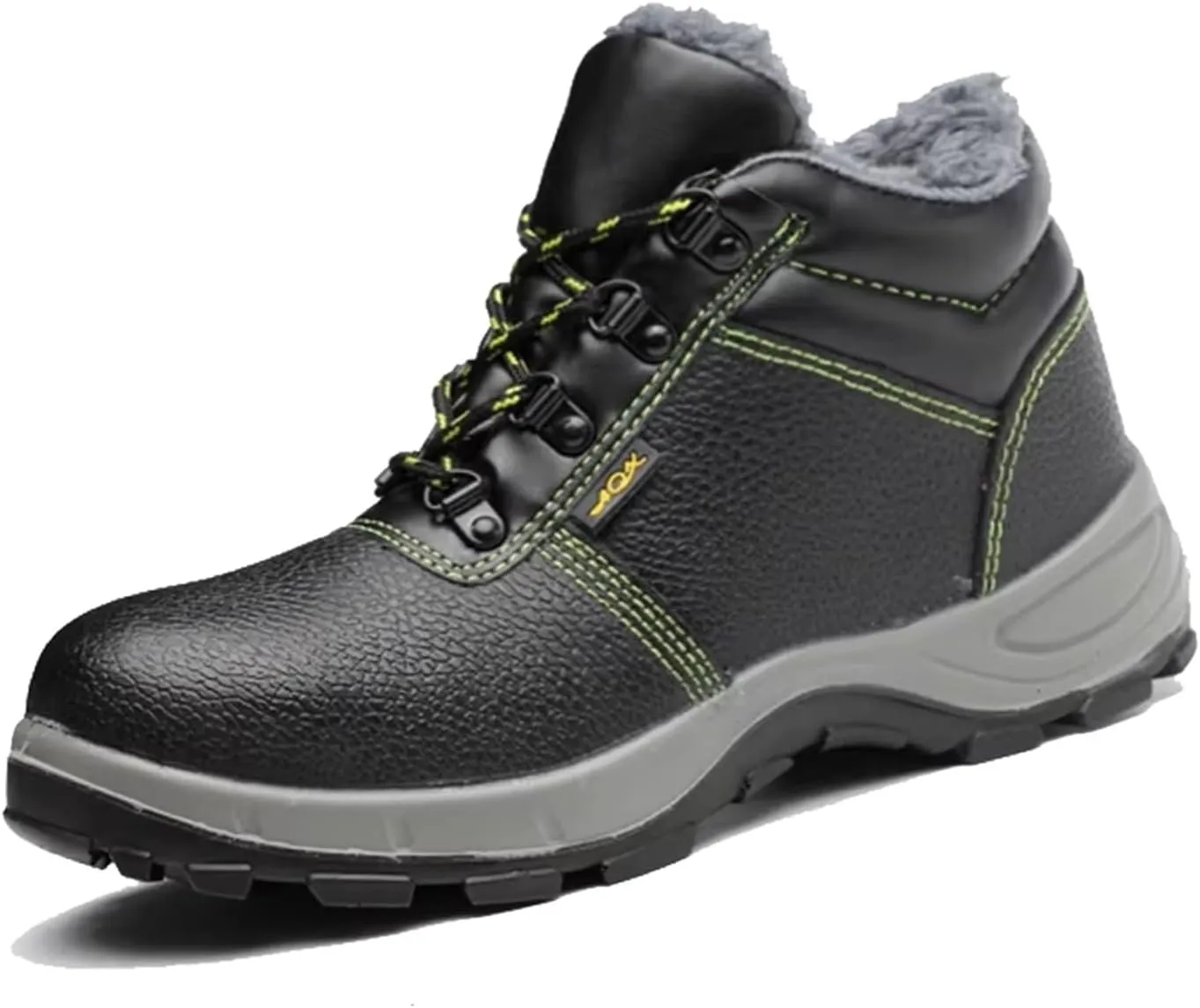 Winter Steel Toe Boots for Men, Mens Outdoor Winter Warm Non Slip Cozy Steel Safety Industrial Work Boot, Leather Breathable Indestructible Steel Toe Shoes, for Construction Industrial