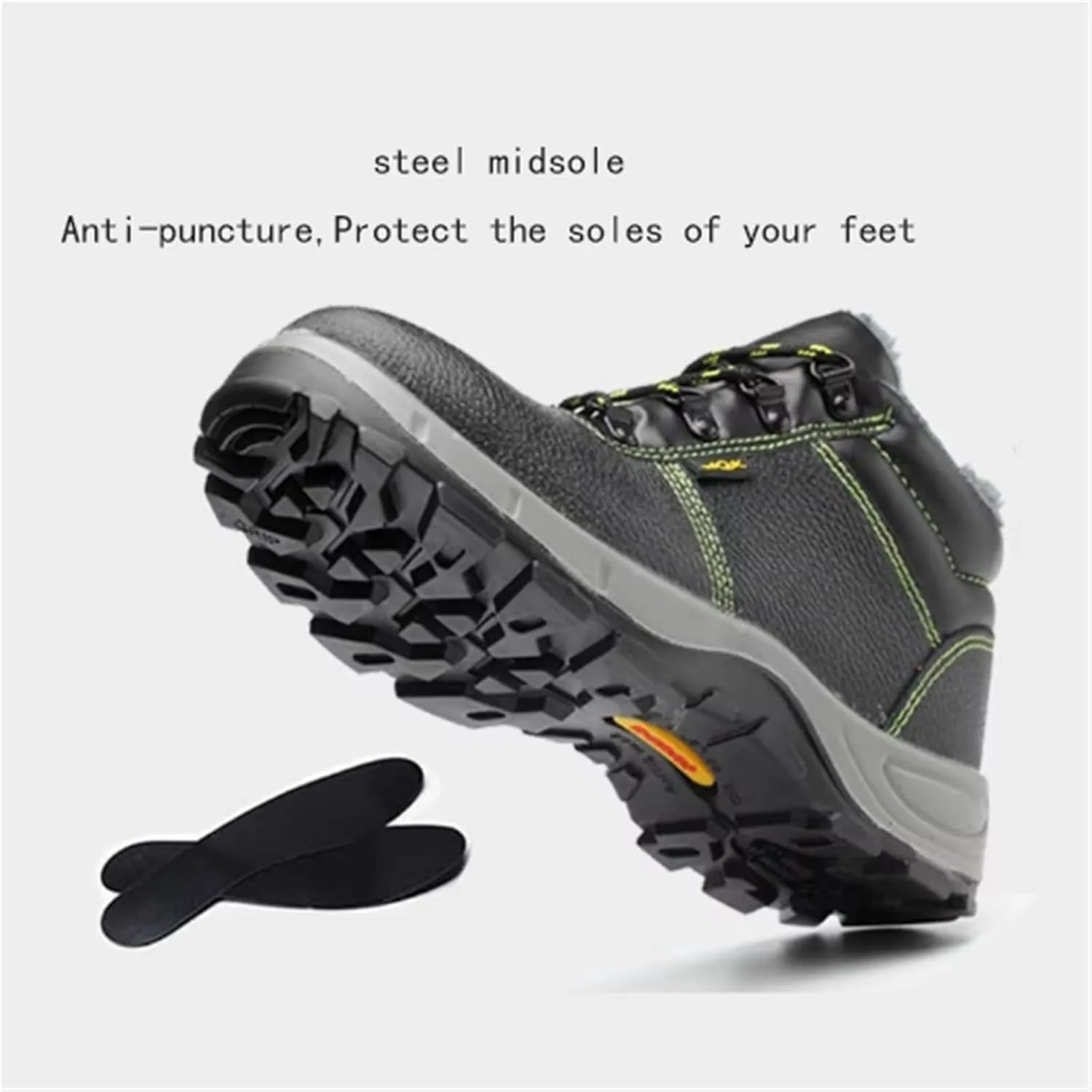 Winter Steel Toe Boots for Men, Mens Outdoor Winter Warm Non Slip Cozy Steel Safety Industrial Work Boot, Leather Breathable Indestructible Steel Toe Shoes, for Construction Industrial