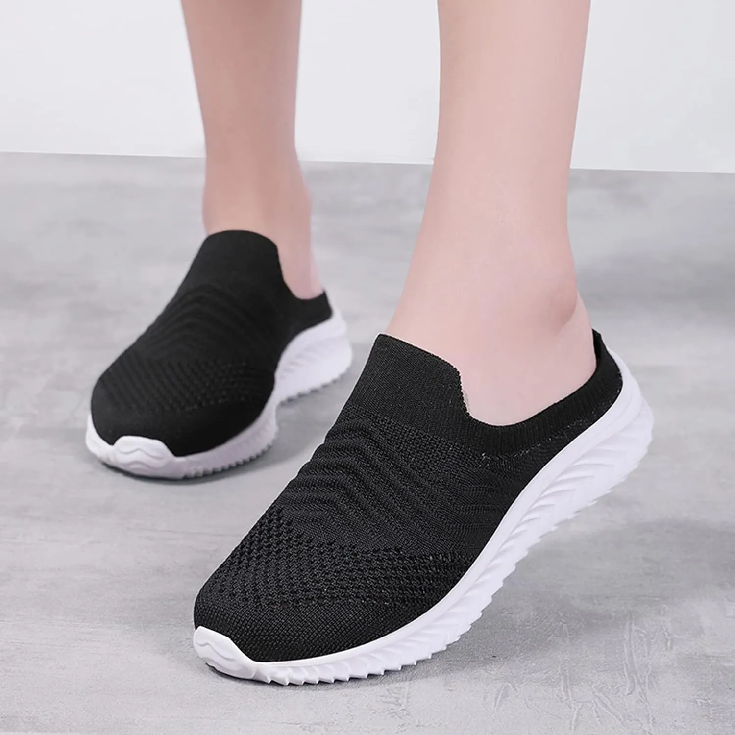 Woman Tennis Shoes Platform Slip On Sport Shoes Lightweight Breathable Mesh Sneakers Comfort Casual Walking Shoes