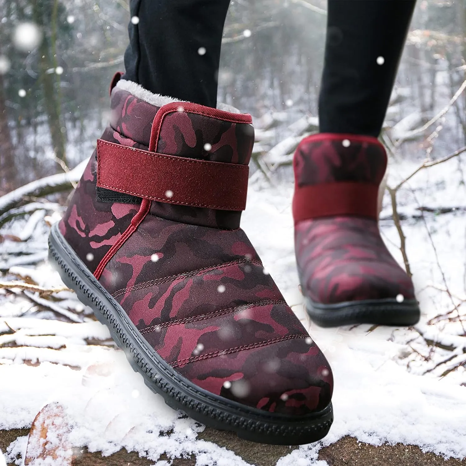 Women Snow Boots Waterproof Anti-slip Winter Boots Classic Fully Fur Booties Lightweight Slip on Ankle Boots Outdoor Sneakers Winter Shoes