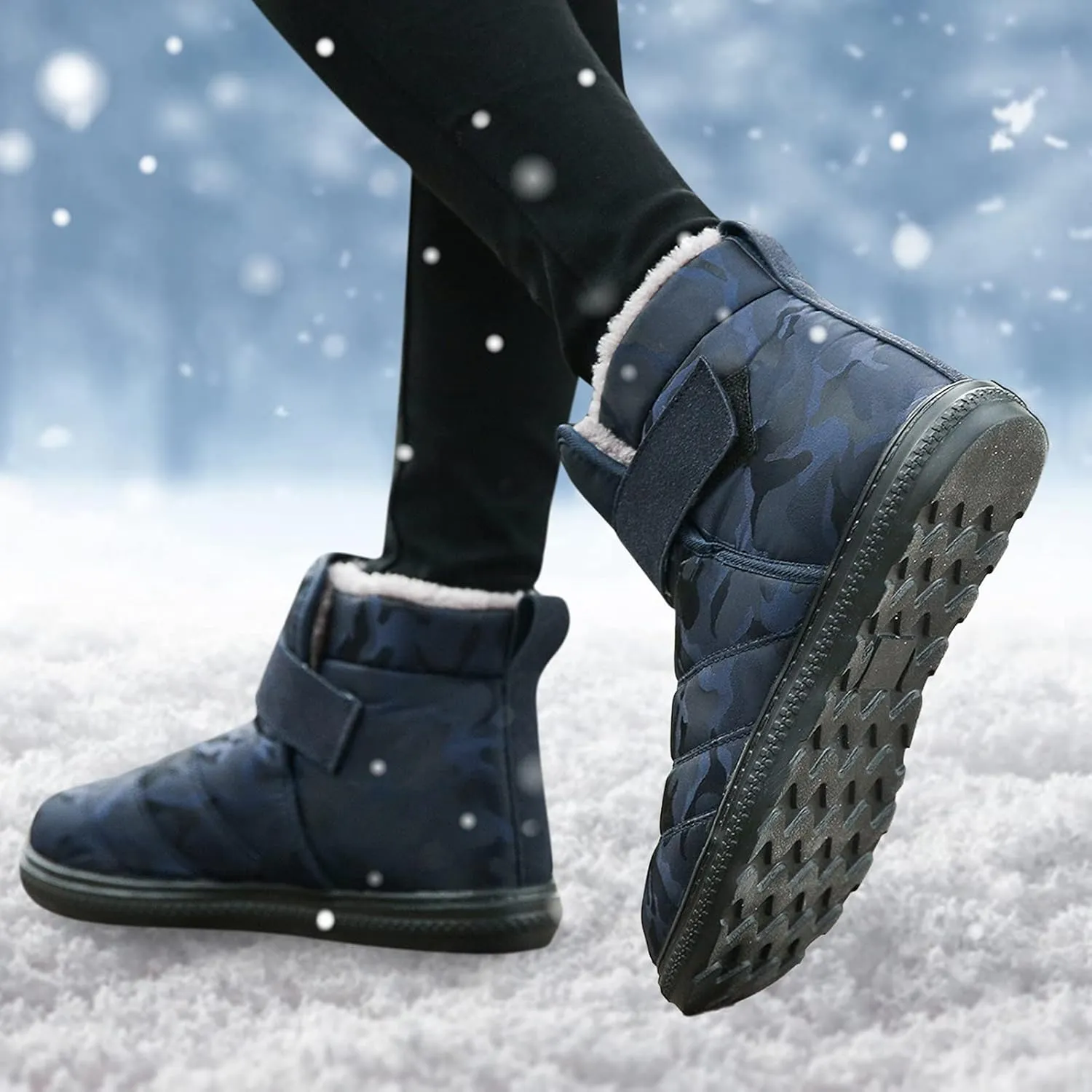 Women Snow Boots Waterproof Anti-slip Winter Boots Classic Fully Fur Booties Lightweight Slip on Ankle Boots Outdoor Sneakers Winter Shoes