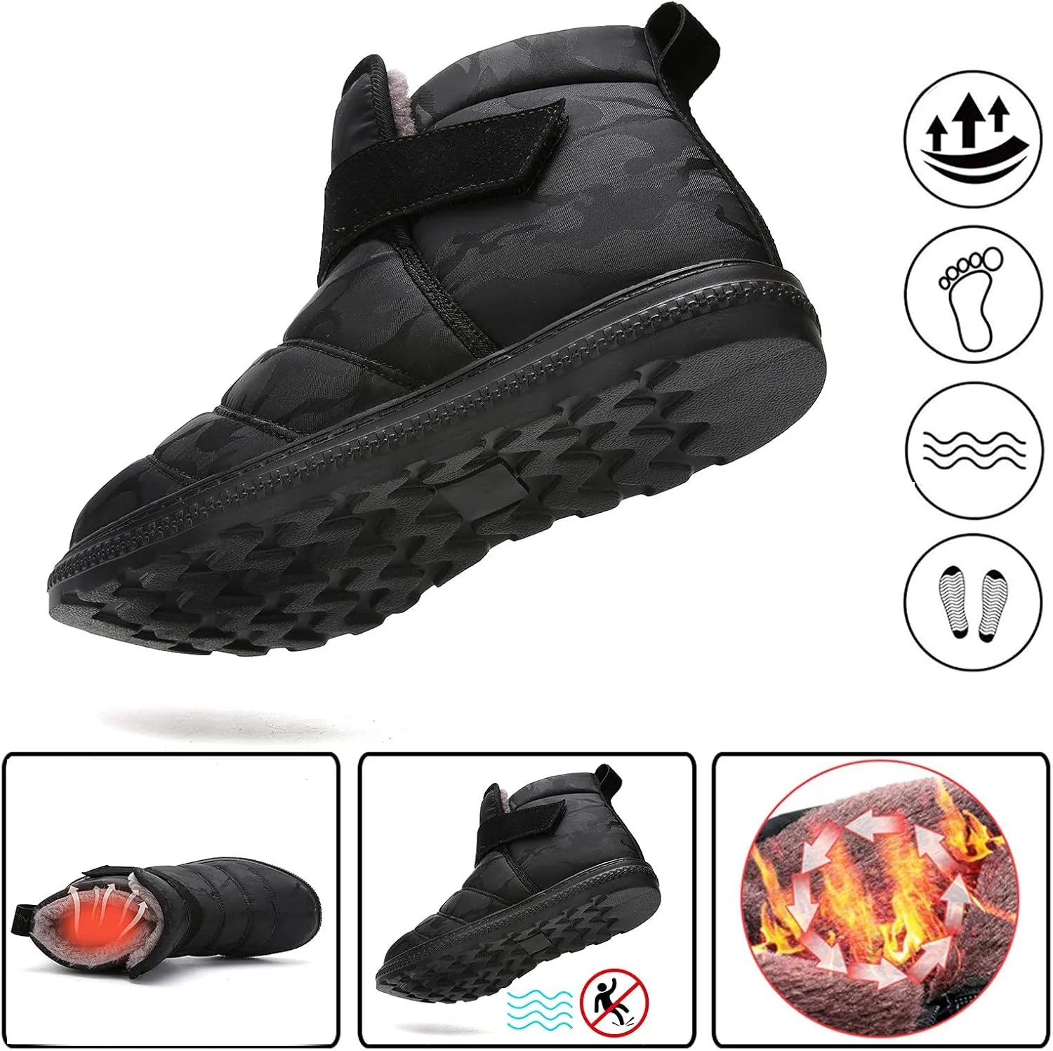 Women Snow Boots Waterproof Anti-slip Winter Boots Classic Fully Fur Booties Lightweight Slip on Ankle Boots Outdoor Sneakers Winter Shoes