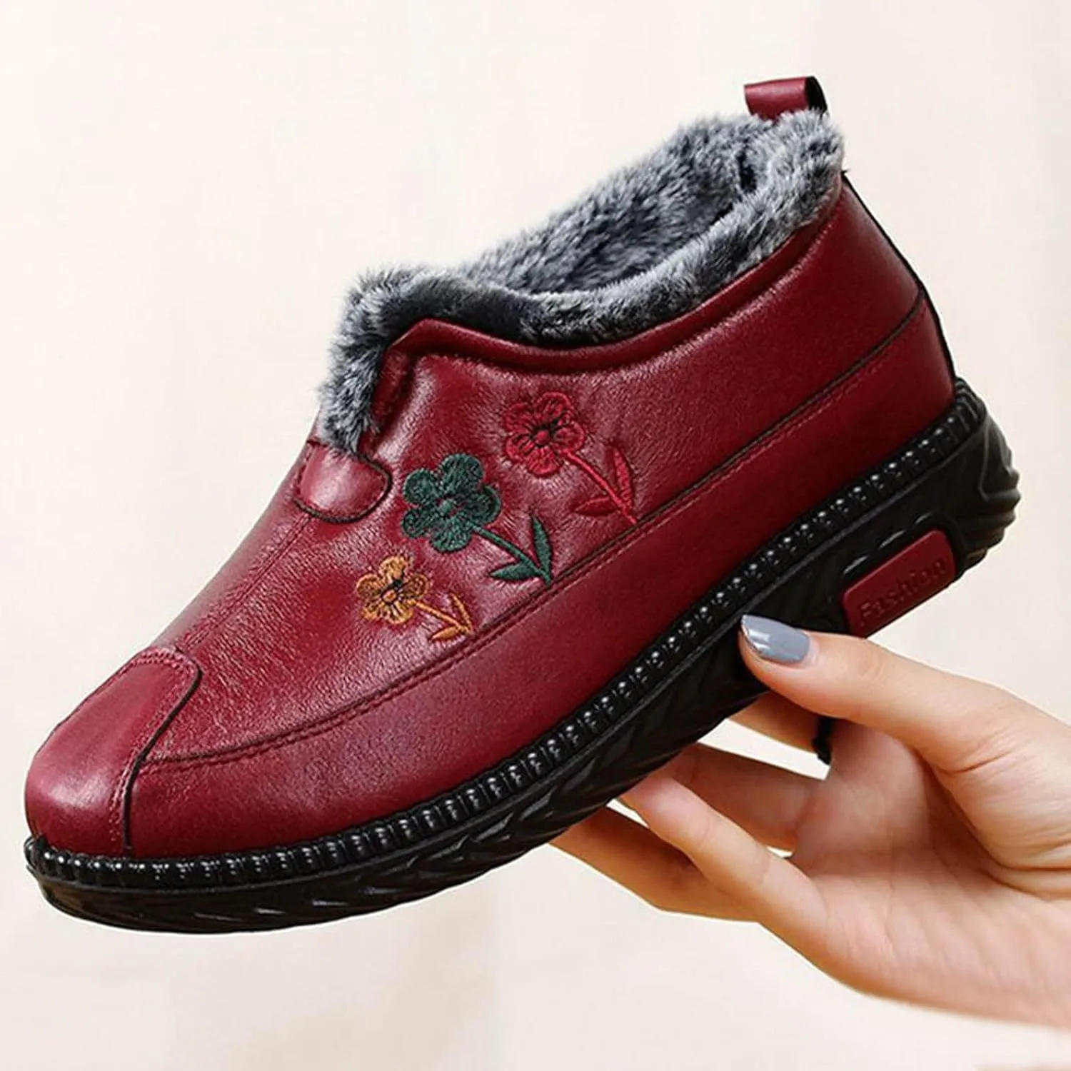 Women Snow Boots Waterproof Winter Boots Anti-slip Fur Lined Booties Lightweight Slip on Ankle Boots Outdoor Sneakers Winter Shoes