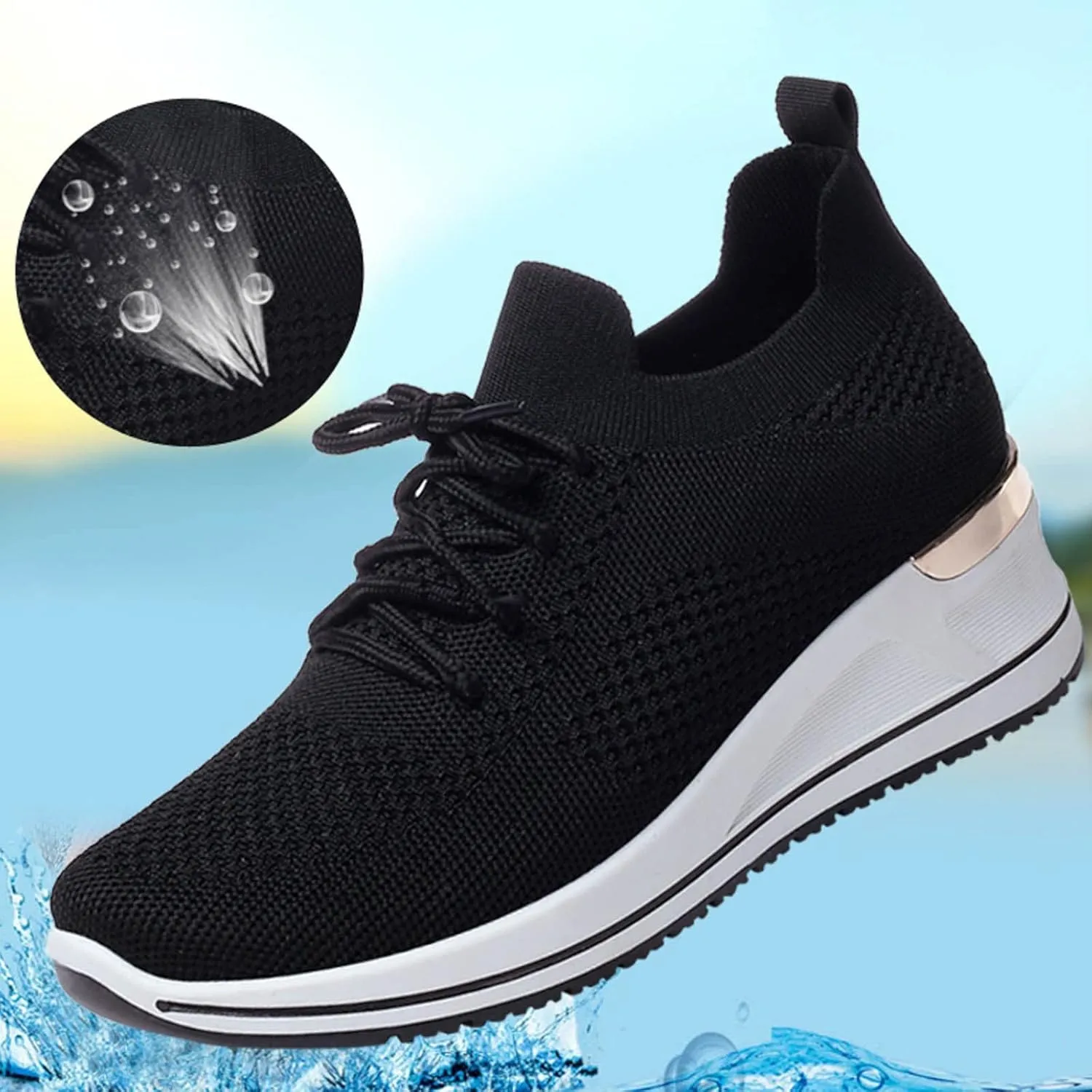 Womens Comfortable Slip On Sneakers Casual Walking Shoes Lightweight Canvas Flats Elastic Non Slip Loafers