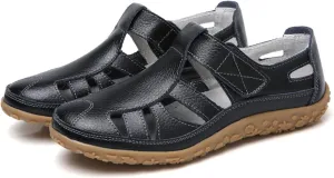 Women's Cutout Hook Sandals Non Slip Closed Toe Sandals Daily Breathable Walking Casual Shoes Summer Arch Support Walking Shoes Ankle Strap Beach Sandal Fashionable Versatile Casual Shoe