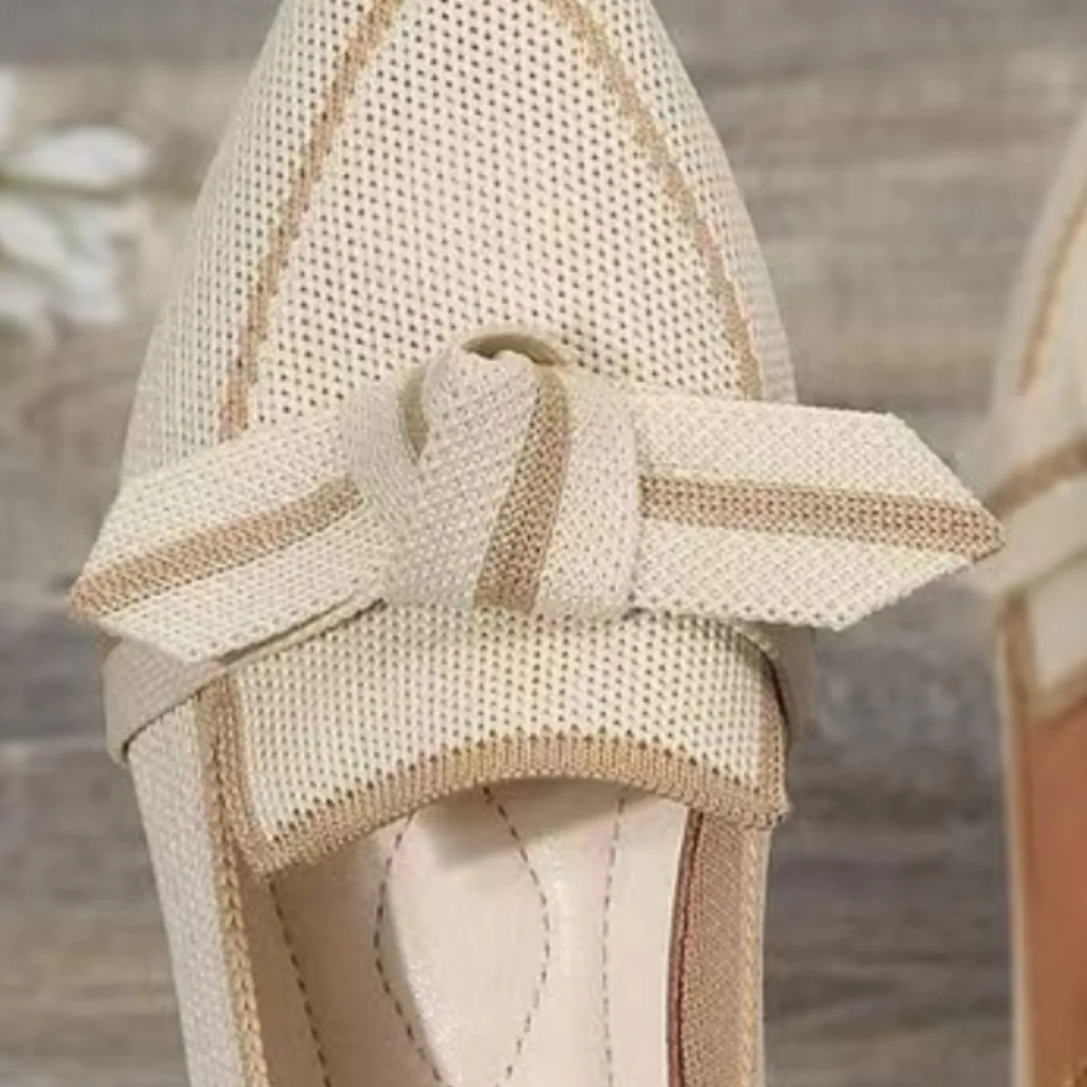 Women's Elegant Bow Contrast Trim Point Toe Loafers