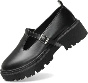 Women's Fashion Solid Color Thick Soled Leather Casual Shoes Temperament Comfortable Slip On Shoes Platform Wedge Sandal