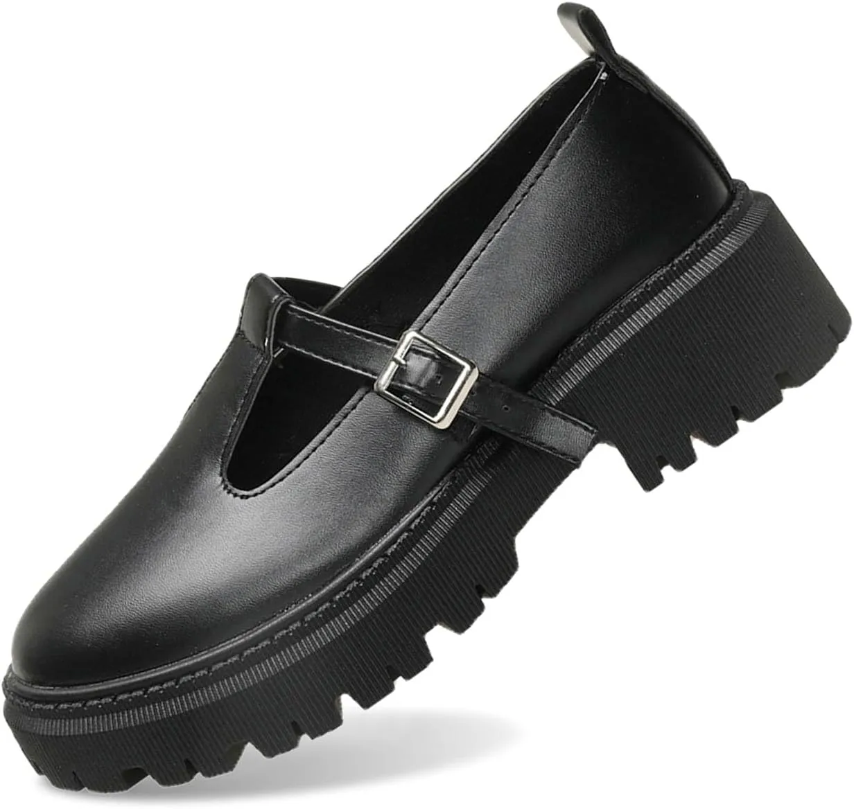 Women's Fashion Solid Color Thick Soled Leather Casual Shoes Temperament Comfortable Slip On Shoes Platform Wedge Sandal