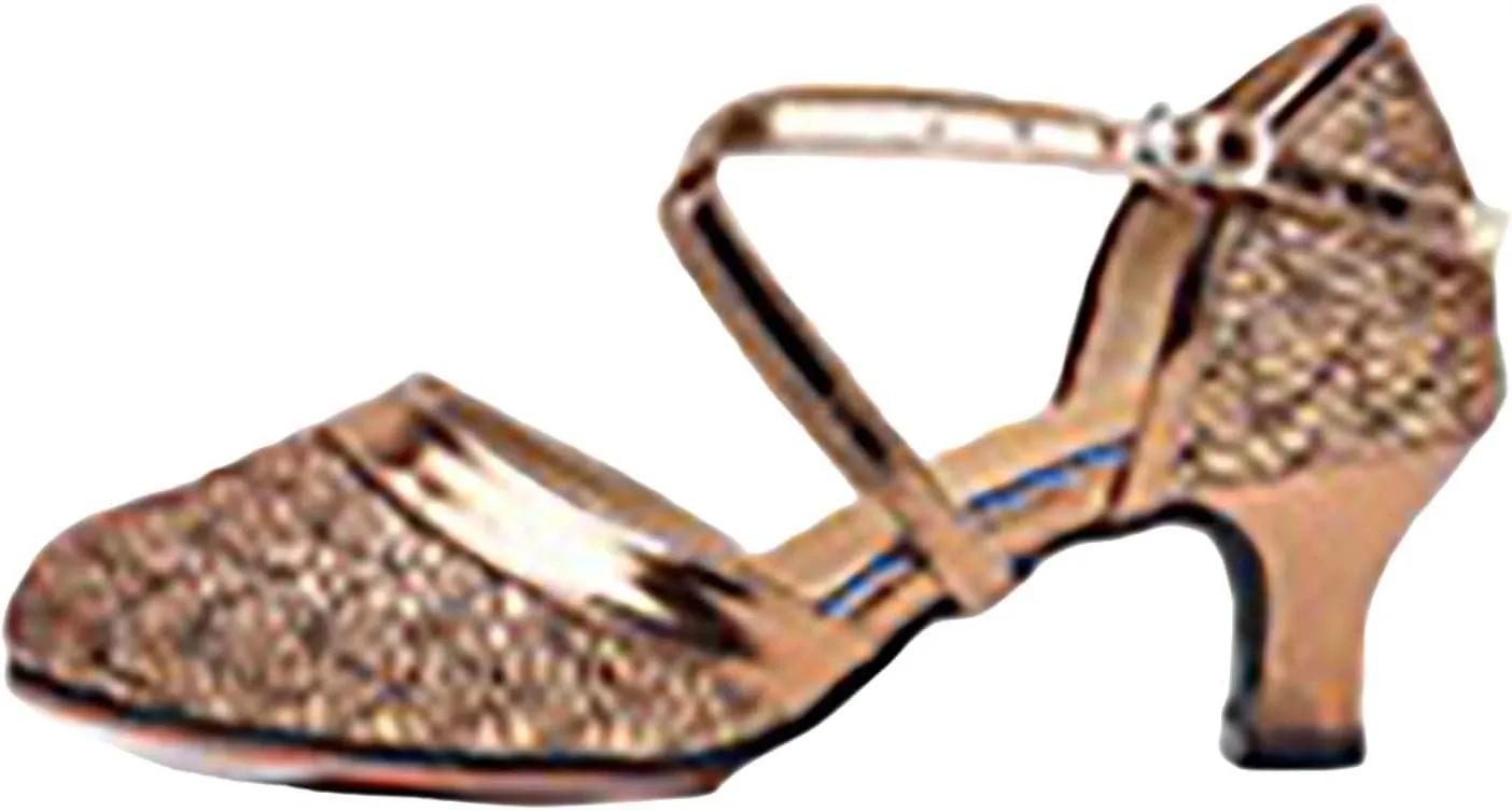 Women's Latin Dance Shoes Ballroom Dancing Shoes Ankle Strap Buckle Dance Pumps Dress Shoes for Party Wedding Proms