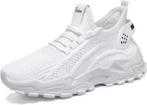 Women's Men's Athletic Sneakers Fashion Mesh Breathable Shoes,Thick Bottom Non-Slip Sports Sneakers,Lightweight Adjustable Soft Sole Comfort Footwear Outdoor Walking Gym Work Shoes