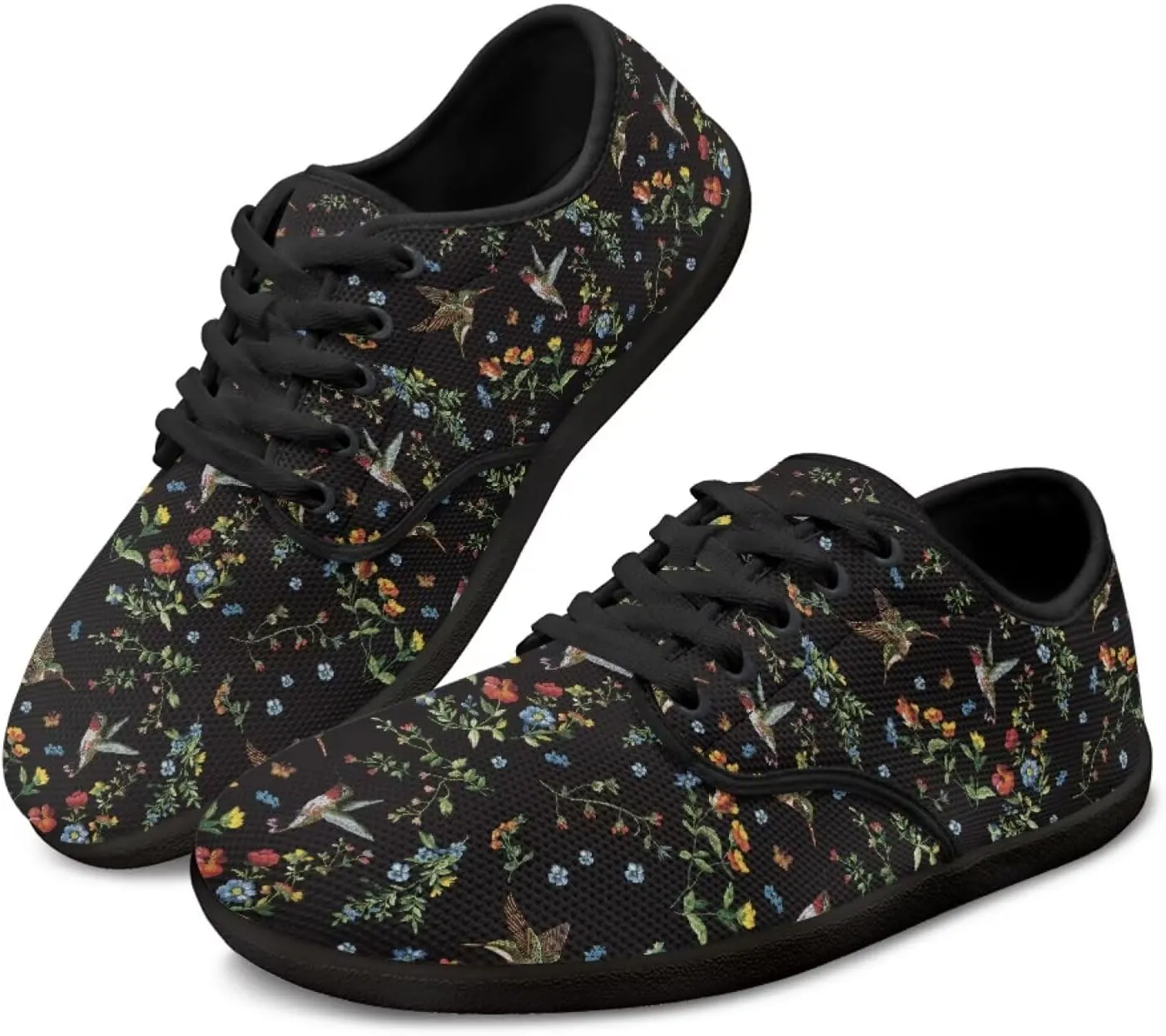 Women's Minimalist Barefoot Shoes Lightweight Mesh Sneakers Casual Walking Shoes Breathable Non-Slip Running Shoes Comfortable Low Top Footwear Work Flats