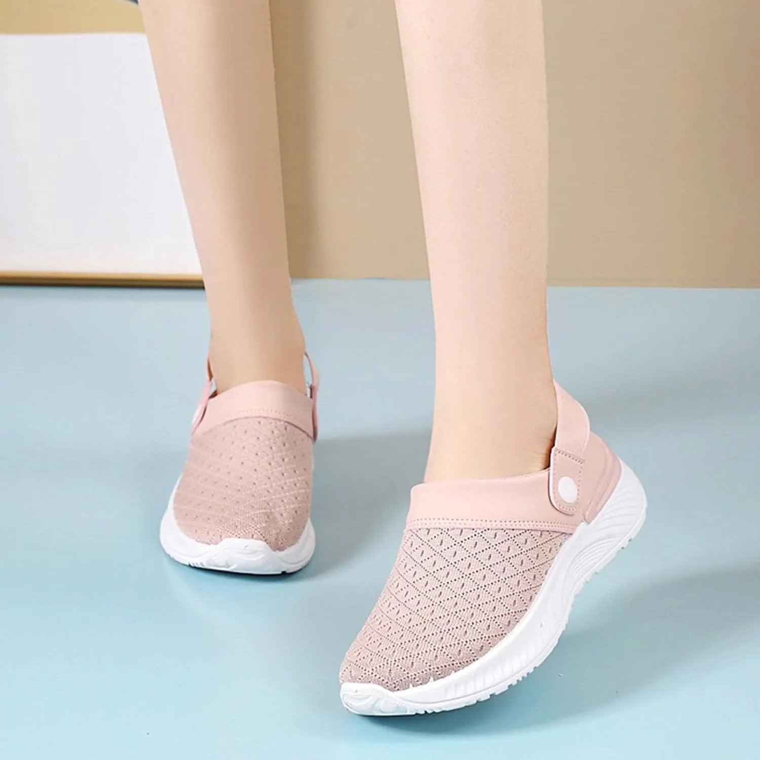 Womens Slip On Shoes Lightweight Walking Shoes Work Non Slip Sneakers Shoes Women's Gym Workout Sneaker