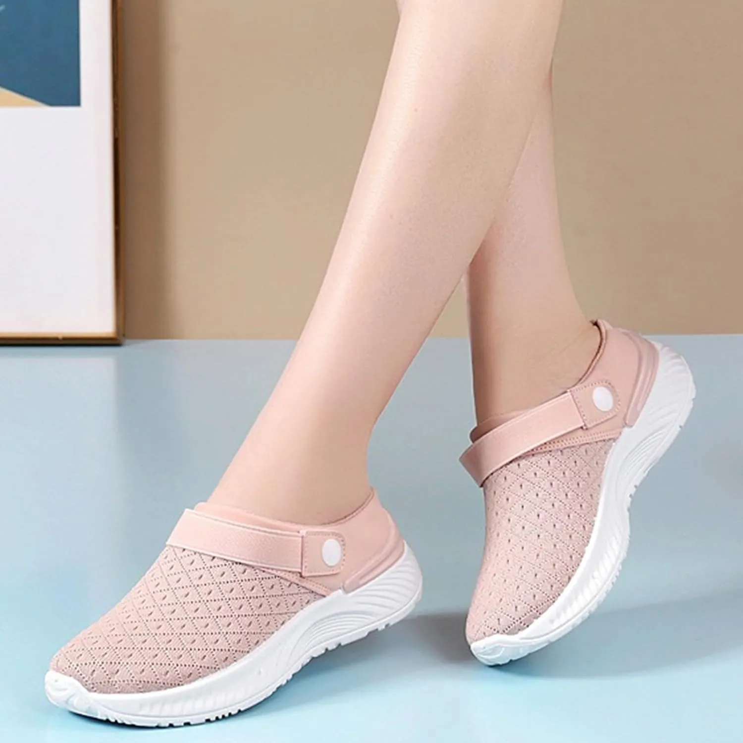 Womens Slip On Shoes Lightweight Walking Shoes Work Non Slip Sneakers Shoes Women's Gym Workout Sneaker