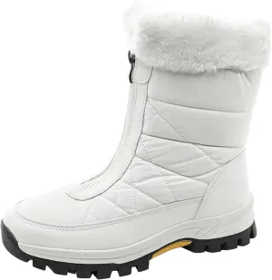 Womens Snow Boots Waterproof Winter Boots Anti-slip Fully Fur Booties Cold Weather Lace Up Ankle Boots Outdoor Sneakers Winter Shoes