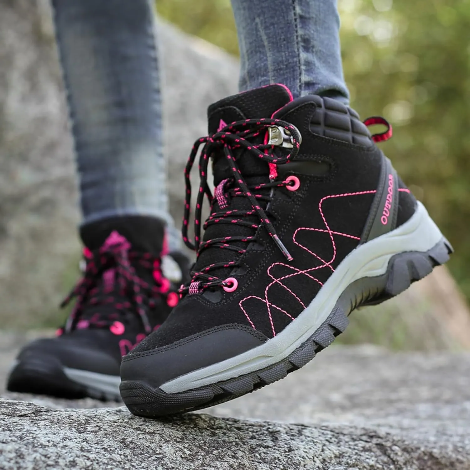 Womens Snow Boots Waterproof Winter Boots Non Slip Fully Fur Booties Casual Slip on Ankle Boots Outdoor Sneakers Winter Shoes