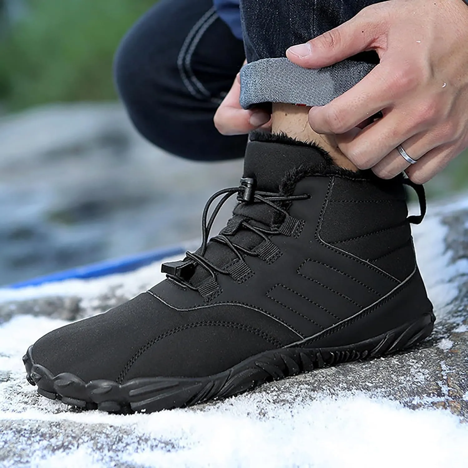 Womens Snow Boots Waterproof Winter Boots Non Slip Warm Fur Booties Casual Slip on Ankle Boots Outdoor Sneakers Winter Shoes
