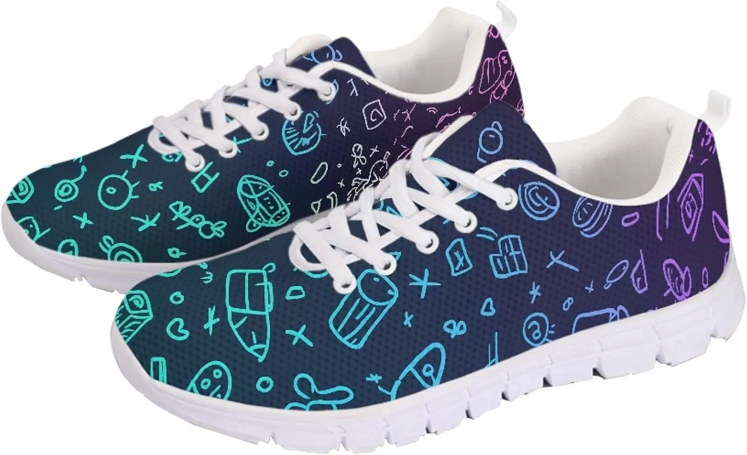 Women's Sports Trainer Running Shoes Adults Causal Travel Shoe Outdoor Walking Low Heel Lace up Sneakers Breathable Flexible for Lady