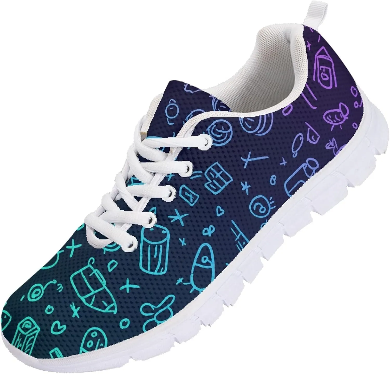 Women's Sports Trainer Running Shoes Adults Causal Travel Shoe Outdoor Walking Low Heel Lace up Sneakers Breathable Flexible for Lady