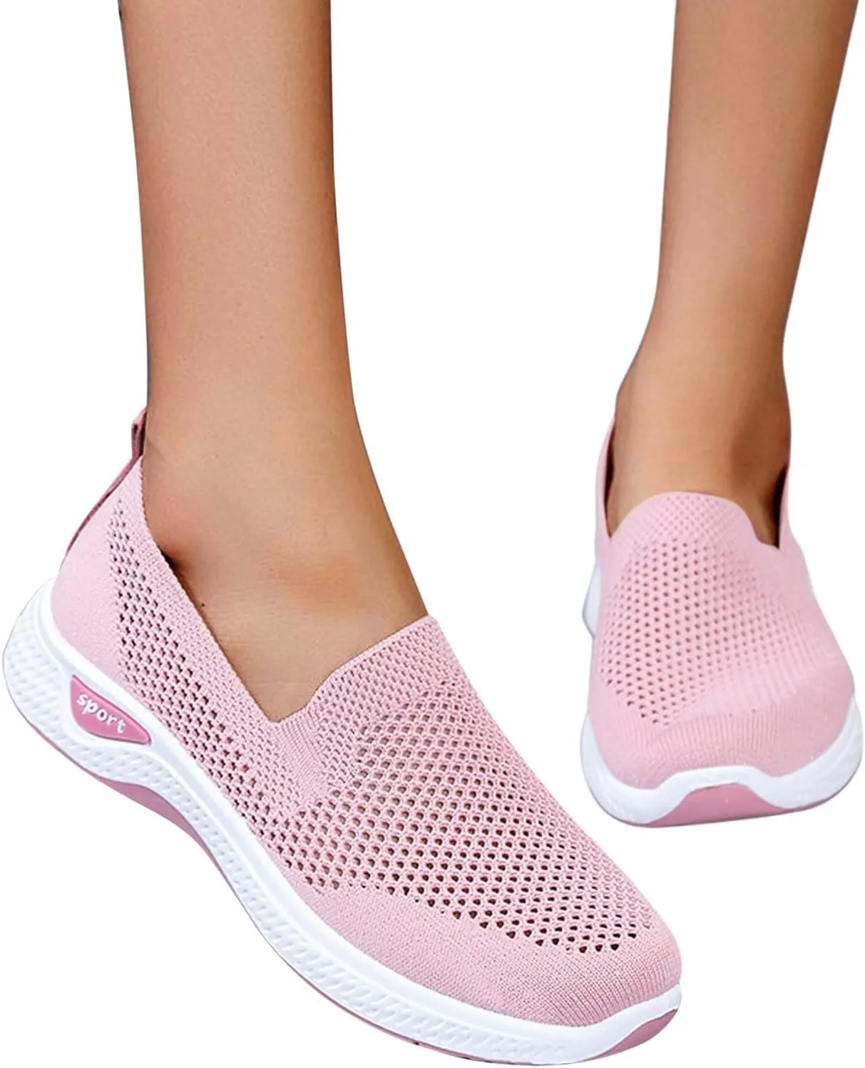 Womens Tennis Shoes Non Slip Running Sneakers Lightweight Breathable Workout Fashion Sport Slip On Walking Shoes